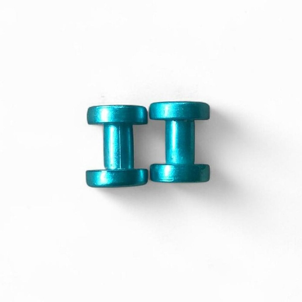 Metallic Aqua Blue Eyelets